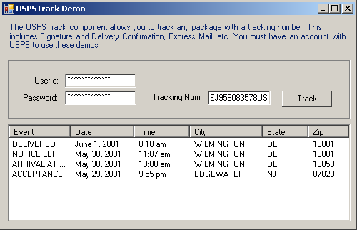 Track using a Tracking Number