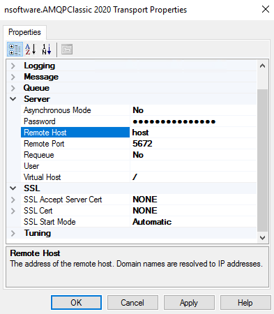 AMQPClassic Server Properties