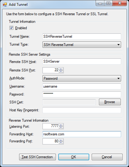 SSH Reverse Tunnel Configuration
