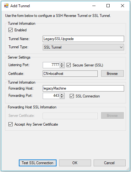 SSL Tunnel Configuration