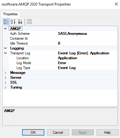 AMQP Logging Properties