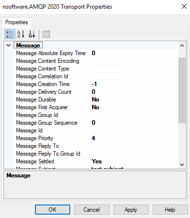 AMQP Logging Properties