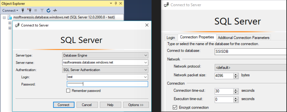 SSMS Azure Connection