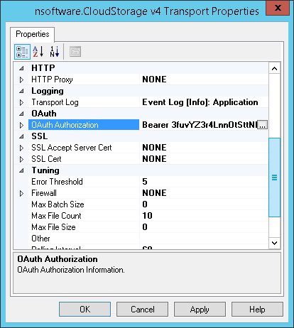 Cloud Storage Receive Adapter Properties