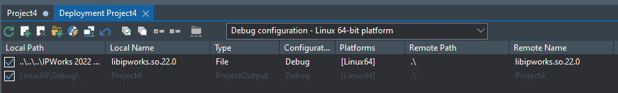 Linux 64 bit Deployment Settings