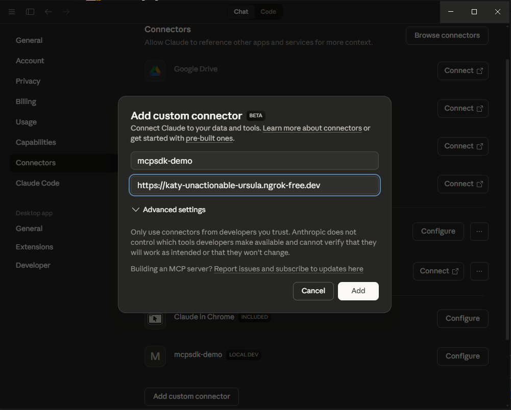 Using MCP SDK with Claude Desktop