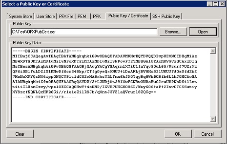 OFTP Certificate Selector Dialog