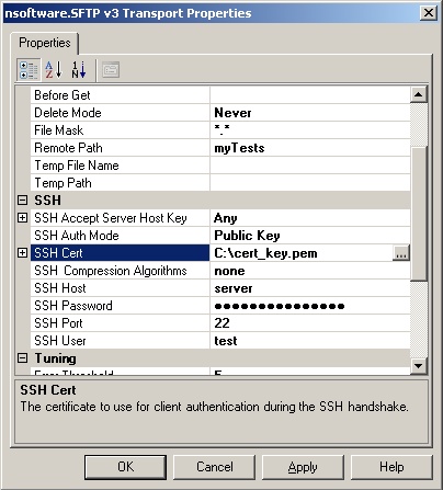 Receive Port SFTP Transport Properties