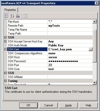 Receive Port SCP Transport Properties