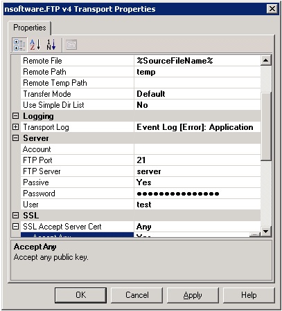 Send Port FTP Transport Properties