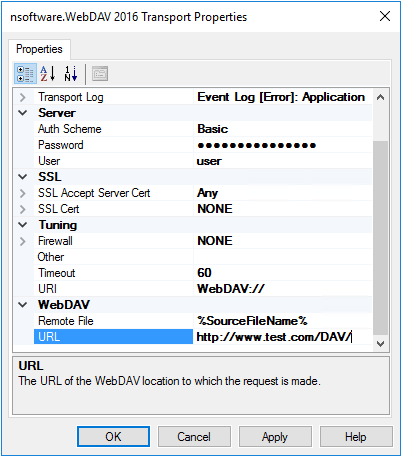 Send Port WebDAV Transport Properties